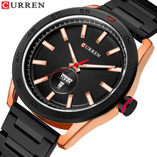 CURREN Watches for Men Luxury Stainless Steel Band Watch Casual Style Quartz Wrist Watch with Calendar Black Clock Male Gift 2024 - buy cheap