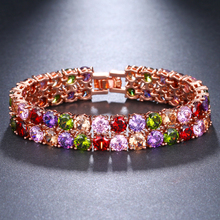 Emmaya Brand Fashion Charm AAA Cubic Zircon Multicolor Geometric Crystal Bracelets For Women Popular Jewelry Wedding Party Gift 2024 - buy cheap
