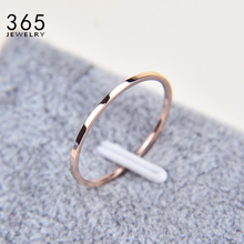 Ультрамодные гладкие кольца 1,2 мм из титановой стали для пар, розовое золото, тонкое маленькое кольцо на палец средней длины, свадебный подарок 2024 - купить недорого