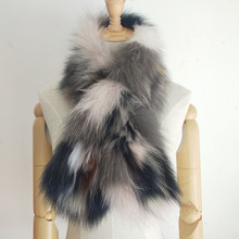 Bufanda de piel de zorro auténtica para mujer, bufandas de punto de lujo, de Corea, Natural, gruesa, Rusia, Invierno 2024 - compra barato