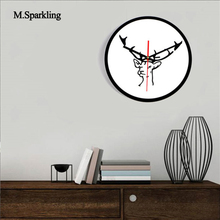 M.Sparkling large digital wall clock 11 INCH Nordic style diy creative elk black and white acrylic mute fashion wall clock 2024 - buy cheap