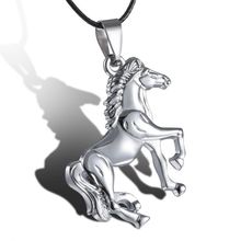 Charm horse necklace fashion stainless steel animal unisex pendant necklace for women men jewelry choker collar 10pcs/lot 2024 - buy cheap