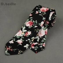 Men's Black Cotton Floral Classical Slim Skinny Neck Tie Groom Wedding Party Business Necktie SK411 2024 - buy cheap