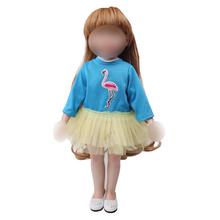 Conjunto de vestido de boneca, vestido azul de 18 polegadas, bonecas de 43 cm, acessórios de roupa para bonecas c728 2024 - compre barato