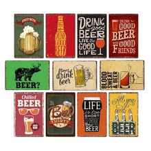 Beer Vintage Metal Tin Sign Chic Home Bar Cafe Poster Wall Decor Art Plaque Pub Tavern Retro Decorative Plates 20*30 CM 2024 - buy cheap