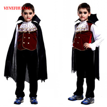 Vevefhuang-fantasia infantil para carnaval, dia das bruxas, drácula, gótico, vampiro, príncipe, vampiro, cosplay para meninos 2024 - compre barato