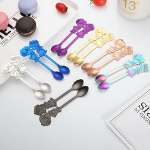 2 Pc/Set Dropship Stainless Steel Couple Coffee Spoon Colorful Dessert Ice Cream Cartoon Stirring Spoon Kitchen Tableware Tools 2024 - buy cheap