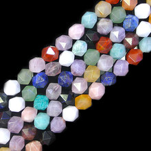 6-12mm Round Faceted Mixed Semi-precious Stone Beads For Jewelry Making Beads Bracelets For Women 15'' Needlework DIY Beads 2024 - buy cheap