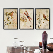 Abstract Home Decoration Flowers Birds Canvas Oil Painting Vintage Watercolor Wall Art Picture for Living Room Posters and Print 2024 - buy cheap