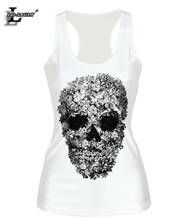 New 2018 Skull Head Design 3D Print Tank Tops Harajuku Sleeveless White T Shirts Fitness Women Vest Casual  Camisole F64 2024 - buy cheap