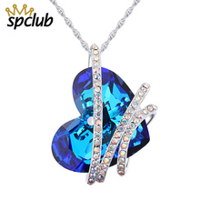 New Fashion Designed Crystals From Swarovski Romantic Heart Shape Bridal Pendant Necklace Jewelry For Women Wedding Gift 2024 - buy cheap