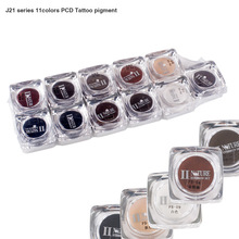 11pcs/set mix colors PCD tattoo ink permanent makeup eyebrow pigment manual embroidered 2024 - buy cheap