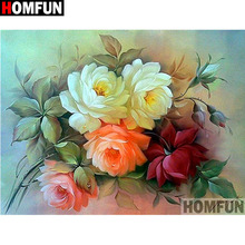 HOMFUN-pintura de diamante 5D DIY "paisaje de flores", bordado 3D con diamantes de imitación cuadrados o redondos, estilo punto de cruz 5D, decoración del hogar, A17437 2024 - compra barato