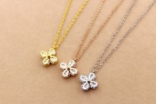 Classic High Quality  Flower  necklace Titanium Steel Rose Gold color  Women  Flower Pendant  Necklaces ,wholesales price 2024 - buy cheap