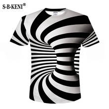 T shirt 3D Men Women Fashion Print Black White Vertigo Hypnotic funny tshirt short sleeve t-shirt casual summer tops tee shirts 2024 - buy cheap