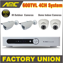600TVL Outdoor + Dome Cameras Surveillance Security CCTV System 4CH Channel CCTV Kit 4 Camera 4 Channel DVR Recorder CCTV System 2024 - buy cheap