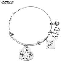 2020 Adjustable Bracelet Bangle Graduate Graduation Gift Stainless Steel Engraved Bracelet Jewelry Gift Friends Daughter Sister 2024 - buy cheap