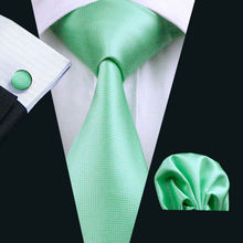 LS-371 de corbata clásica de seda para hombre, conjunto de mancuernas de tejido Jacquard, corbata, pañuelo, Formal, para fiesta de boda y negocios, 100% 2024 - compra barato