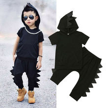 Pudcoco 2019 Solid Summer Newborn Toddler Kids Baby Boy Outfit Clothes T-shirt Tops Pants Trousers Dinosaur Clothes Set 2024 - buy cheap