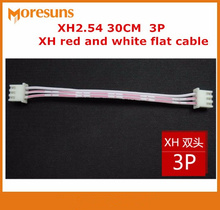 Free ship 100pcs/lot Double head with XH2.54 plug length 30CM 3P XH red and white flat cable 2024 - buy cheap