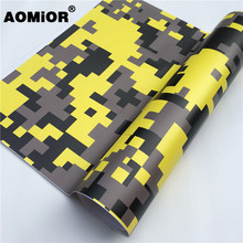 Yellow Digital Camouflage Car Vinyl Wrap Film Roll Car Sticker Foil Sticker Sheet Bubble Free Bike Console Computer Laptop Skin 2024 - buy cheap