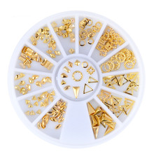 Ouro mix 3d diy jóias liga studs design rebites de metal arte do prego ferramentas de decoração 2024 - compre barato