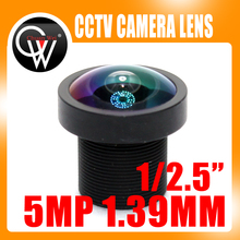 5.0 MegaPixel 1/2.5" 1.39mm Lens Wide-angle 190 Degree MTV M12 Mount Infrared Night Vision Lens For CCTV Security Camera 2024 - buy cheap