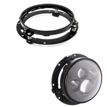 Soporte de anillo de montaje de adaptadores de faro LED delantero redondo, negro/cromo, 7 pulgadas, para turismo, Softail FLD 2024 - compra barato