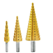 Step Drill Bit Set 3pcs HSS Titanium Step Drill Bit Set High Speed Steel 4mm to 12mm/20mm/32mm Metal Drill Bit Cut Tool Set 2024 - buy cheap