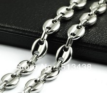 21.6'' Shinying men's jewelry   100% Stainless Steel box&Coffee beans link chain necklace,good BF gifts 2024 - buy cheap