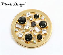 Vinnie design joias 33mm, moedas de cristal fabuloso, suporte para moedas, 6 cores mistas, 5 tamanhos 2024 - compre barato