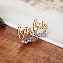 2 pairs Fashion Stud Jewelry Hot Sale Hollow Love Heart Crystal Rhinestone Stud Earrings For Woman Earings Accessories Best Gift 2024 - buy cheap