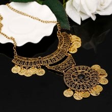 Women Hollow Design Big Pendant Ethnic Neckalce Gold/Silver Plated Vintage Alloy Maxi Choker Necklace Bohemia Collier Femme 2024 - buy cheap