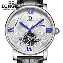 BINGER Original Brand Diving Watch Men Automatic Self-wind Leather 100M Waterproof Business Tourbillon Men Wrist Watch 2019 2024 - buy cheap