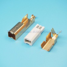 Free shipping 30sets 3 in 1 welding wire type B 2.0 USB 2P male plug mini USB jack plug+gold plating shell 2024 - buy cheap