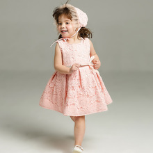 Vestido com chapéu e batismo infantil, roupa formal rosa para meninas, batismo, skf164726, verão, 2021 2024 - compre barato