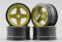 4 peças 1/10 touring & drift roda aro classe icsug (pintura dourada) 6mm offset para 1:10 touring & drift carro 1/10 aro 11110 2024 - compre barato
