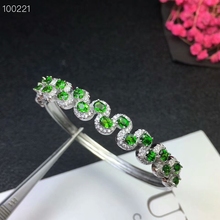 Pulseira feminina de prata 925 pura com diopside natural embutido, joias de alta qualidade para teste de suporte 2024 - compre barato