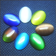 10pcs cat eye glass cabochons CABS No hole oval shape for jewelry beads diy making 13x18mm  18x25mm 2024 - buy cheap