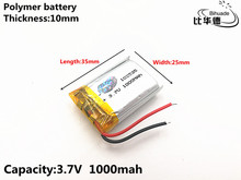 1pcs/lot Good Qulity 3.7V,1000mAH,102535 Polymer lithium ion / Li-ion battery for TOY,POWER BANK,GPS,mp3,mp4 2024 - buy cheap