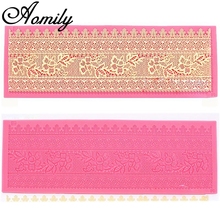 Aomily Beautiful Lace Flower Wedding Cake Silicone Flower Lace Fondant Mold Mousse Sugar craft Icing Mat Pad Pastry Baking Tool 2024 - buy cheap