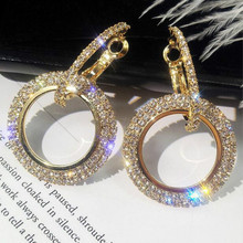 Pendientes redondos de cristal para mujer, joyería creativa de alta calidad, elegante, para fiesta de boda, 2021 2024 - compra barato