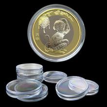 Cajas de almacenamiento redondas para monedas, estuche transparente aplicado, con cápsulas de plástico, con diámetro de 27/35/45mm, 10 unidades 2024 - compra barato