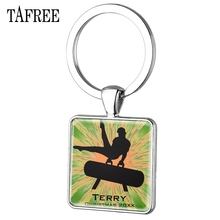 TAFREE Fashion Men Square keychain Art picture Sports gymnastics Antique    keychain car for men Gift FQ616 2024 - buy cheap