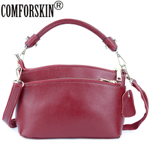 COMFORSKIN Premium 100% Cowhide Leather Large Capacity Ladies Messenger Bags New Arrivals Multi-function Practical Women Handbag 2024 - buy cheap
