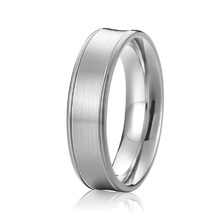 Модные ювелирные изделия серебряного цвета, 6 мм, вогнутый профиль, титановые обручальные кольца на заказ, кольца обещания на годовщину для мужчин 2024 - купить недорого