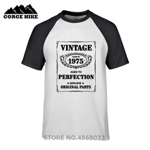T Shirts Men 2019 summer vintage 1975 aged to perfection original parts T-Shirt Made in 1975 Casual Tees Camisetas Masculina 2024 - buy cheap