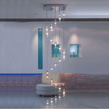 Candelabro colgante de estilo nórdico, lámpara de escalera de araña de cristal, iluminación LED moderna, luz colgante de suspensión 2024 - compra barato