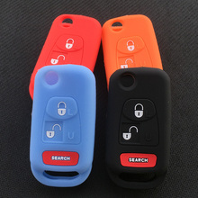 ZAD Silicone Rubber Car Key Case Cover Holder Shell Set Bag Protector for Mahindra India Car 3 2+1 buttons key pocket accessory 2024 - buy cheap