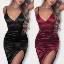 Summer Women Dresses Sleeveless V-neck Bandage Bodycon Evening Party Solid Short Mini Dress 2024 - buy cheap